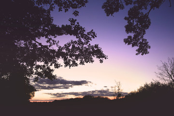 beautiful colourful sunset in nature reserve in Germany