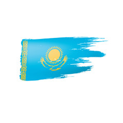 Kazakhstan flag, vector illustration on a white background