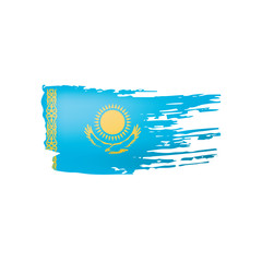 Kazakhstan flag, vector illustration on a white background