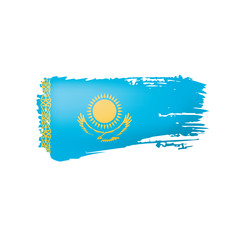 Kazakhstan flag, vector illustration on a white background