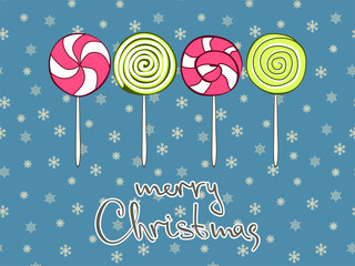 Merry Christmas greeting card design template. Vector illustration.