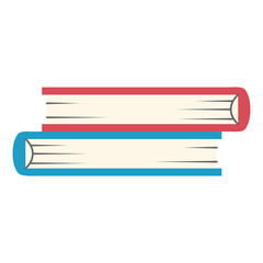 pile text books isolated icon