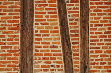 Wood Beams and Brick Abstract, French Quarter, New Orleans 