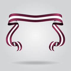 Obraz premium Latvian flag wavy ribbon background. Vector illustration.
