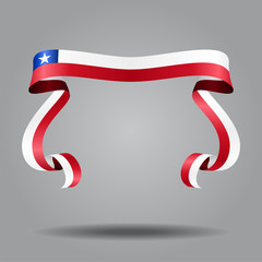 Chilean flag wavy ribbon background. Vector illustration.