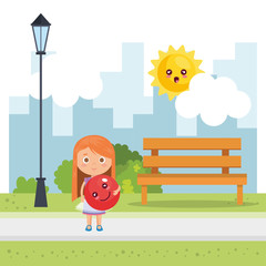 little girl playing on the park