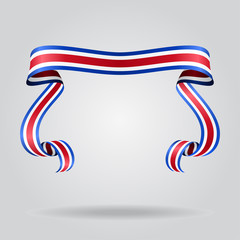 Costa Rican flag wavy ribbon background. Vector illustration.