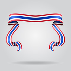 Thai flag wavy ribbon background. Vector illustration.