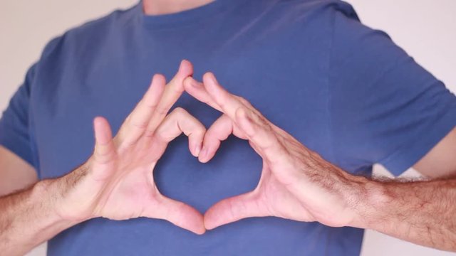 Shape of heart/male hands