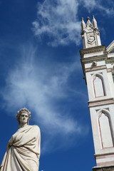 Santa Croce church and statue of Dante Alighieri, Florence, Italy