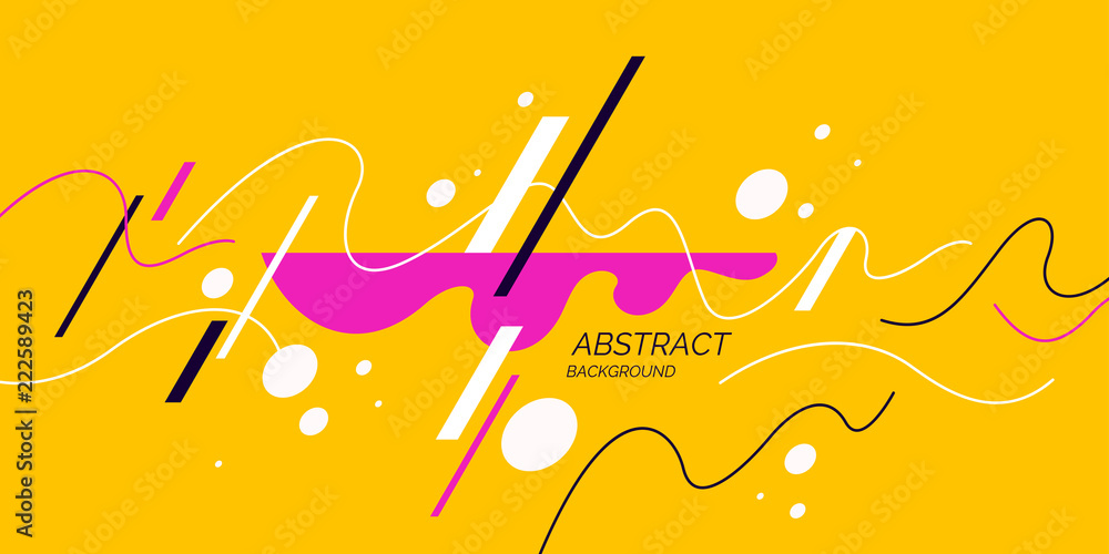 Poster modern collage of simple geometric shapes. abstract composition and background for the poster. vecto