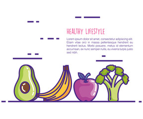 healthy food lifestyle icons