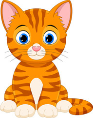 Vector illustrator of cute cat cartoon isolated on white background