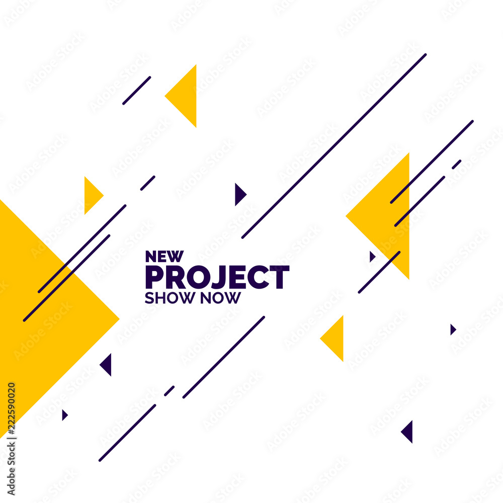 Poster abstract geometric background with triangles in minimalistic style.