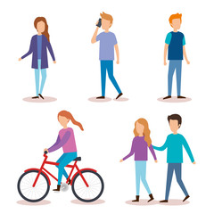 group of young people characters