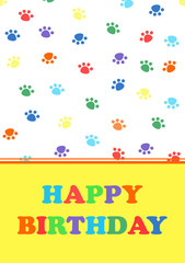 Fototapeta na wymiar Cute Happy Birthday cards, greeting card. Vector illustration.