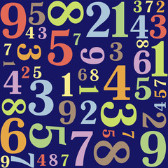 Vector background from numbers. Back to school. Seamless pattern. Vector illustration.