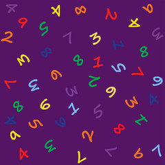 Vector background from numbers. Back to school. Seamless pattern. Vector illustration.