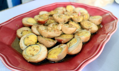 Egg semur or Indonesian stew. Egg in sweet soy sauce.