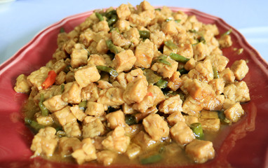 Oseng tempe. Traditional Indonesian food.