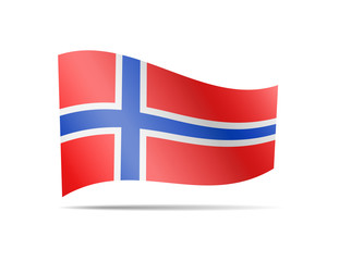 Waving Norway flag in the wind.