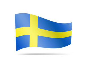 Waving Sweden flag in the wind.