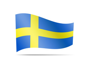 Fototapeta premium Waving Sweden flag in the wind.