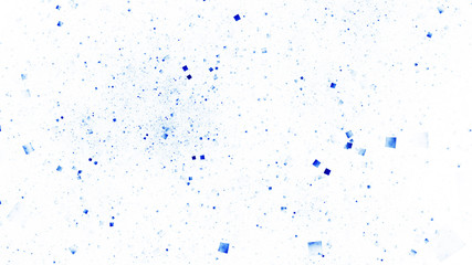 Abstract blue particles. Digital fractal art. 3D rendering.
