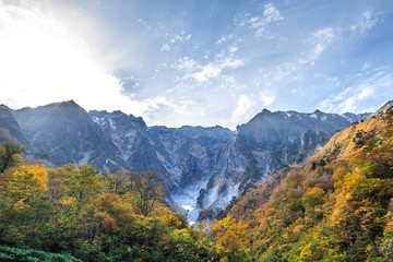 秋の谷川岳の風景