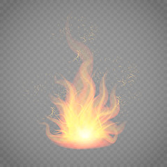 Vector illustration of a flaming