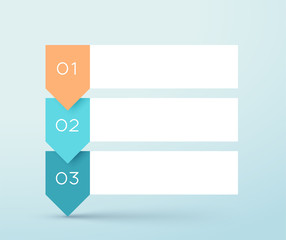 3 Step Arrow List White Banners Infographic Diagram