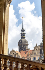 Obraz premium View of the Hausmann Tower of the Royal Palace in Dresden