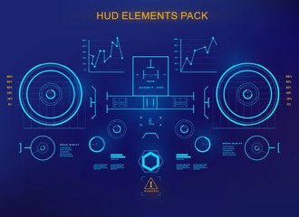 Futuristic blue virtual graphic touch user interface, target