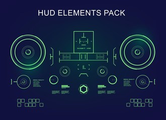 Futuristic blue virtual graphic touch user interface, target