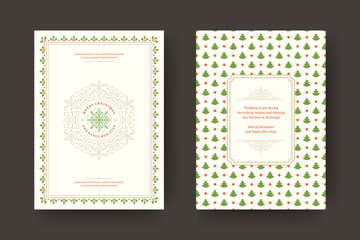 Christmas greeting card design template vector illustration.