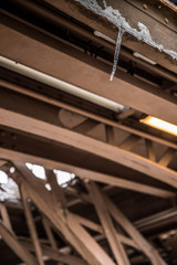 Stalactites in Eiffel Tower on a winter day