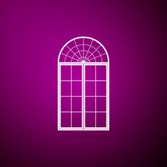 Window icon isolated on purple background. Flat design. Vector Illustration