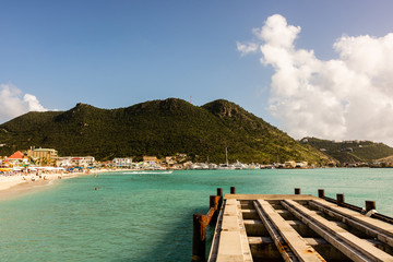 Philipsburg, docking, pier, harbor, beach, cruise, St Martin, Saint Martin, Sint Maarten,...