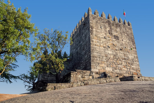 Povoa de Lanhoso, Portugal. Keep of castle where the first king of Portugal imprisoned his mother, after he defeated her in battle in the crucial moment of the independence