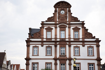 Classic retro building with Saint George the dragon slayer at Speyer town