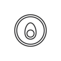 Egg yolk in a circle outline icon. linear style sign for mobile concept and web design. Line vector icon. Symbol, logo illustration. Pixel perfect vector graphics