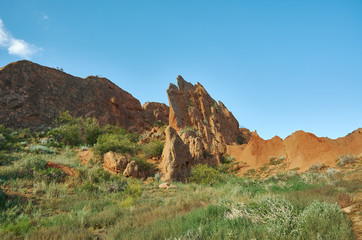 Fototapeta na wymiar Fairy Tale Canyon, Kyrgyzstan.