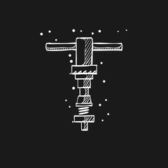 Sketch icon in black - Bicycle wrench