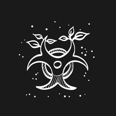 Sketch icon in black - Biohazard leaves