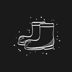 Sketch icon in black - Wet boots
