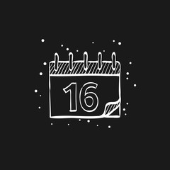 Fototapeta premium Sketch icon in black - Calendar