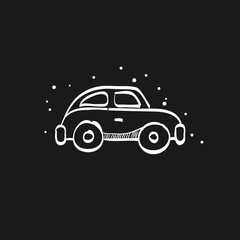 Fototapeta na wymiar Sketch icon in black - Green car