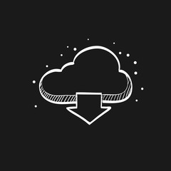 Sketch icon in black - Cloud download