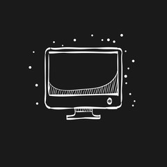 Sketch icon in black - Desktop Computer
