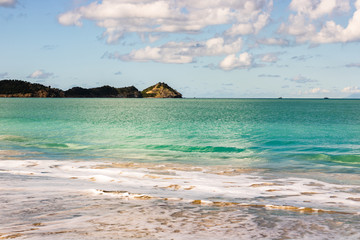 Idyllic beach in St. John's, Antigua and Barbuda, a country located in the West Indies in the...